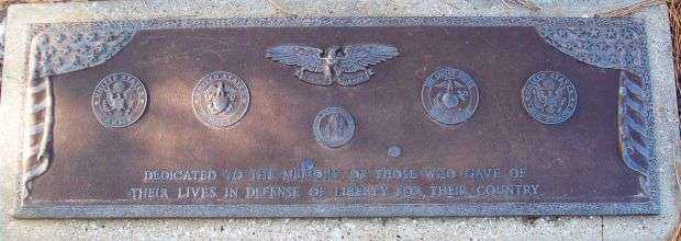 SALINA WAR MEMORIAL FLAGPOLE PLAQUE A