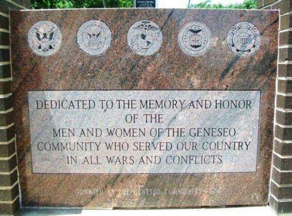 GENESEO WAR MEMORIAL DEDICATION STONE