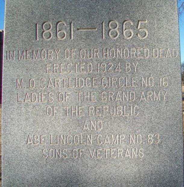 CHANUTE CIVIL WAR MEMORIAL DEDICATION STONE