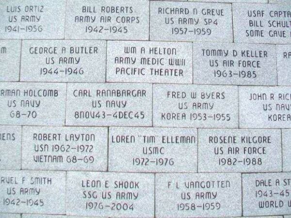 CHANUTE AREA VETERANS MEMORIAL PAVERS B