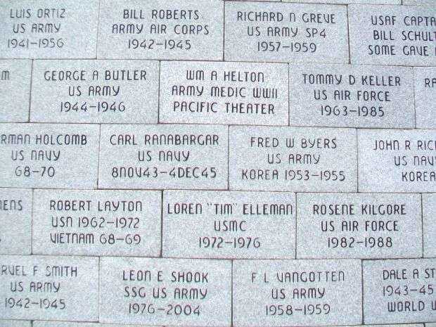CHANUTE AREA VETERANS MEMORIAL PAVERS B
