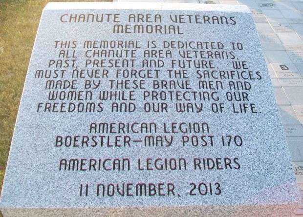 CHANUTE AREA VETERANS MEMORIAL STONE A