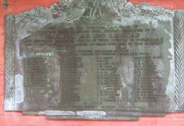 SEABOARD AIR LINE RAILROAD WORLD WAR II MEMORIAL