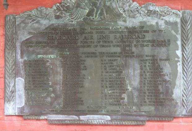 SEABOARD AIR LINE RAILROAD WORLD WAR II MEMORIAL