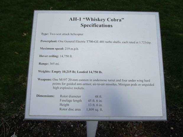 AH-1 “WISKEY COBRA” HELICOPTER WAR MEMORIAL PLAQUE B