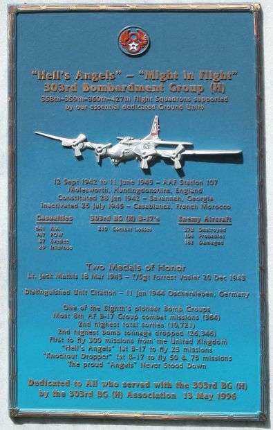 303 BOMBARDMENT GROUP WAR MEMORIAL PLAQUE