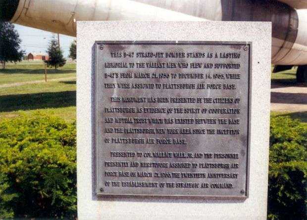 B-47 STRATO-JET BOMBER MEMORIAL AIRCRAFT PLAQUE