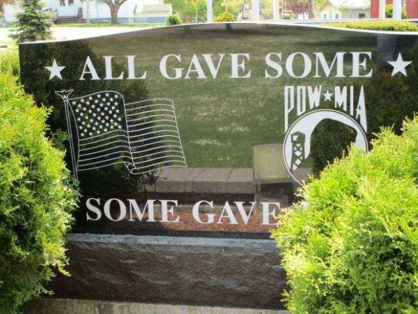 SINCLAIRVILLE VETERANS MEMORIAL BACK