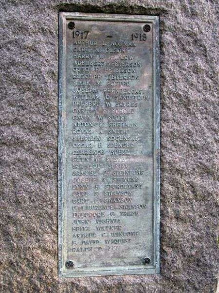 JAMESTOWN WORLD WAR I MEMORIAL PLAQUE D