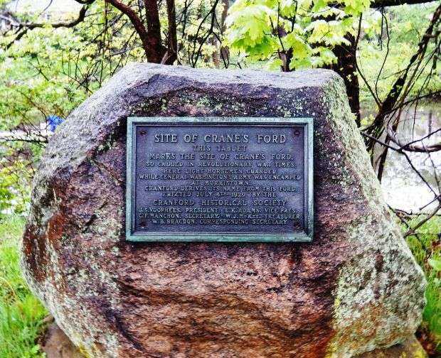 SITE OF CRANES FORD REVOLUTIONARY WAR MEMORIAL PLAQUE