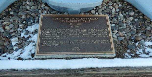 ANCHOR FROM THE AIRCRAFT CARRIER USS RANDOLPH CV-15 MEMORIAL PLAQUE