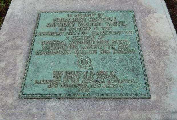 BRIGADIER GENERAL ANTHONY WALTON WHITE REVOLUTIONARY WAR MEMORIAL PLAQUE