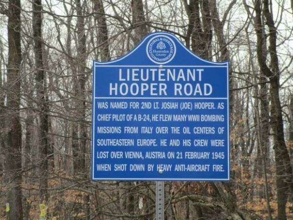 LIEUTENANT HOOPER ROAD MEMORIAL MARKER