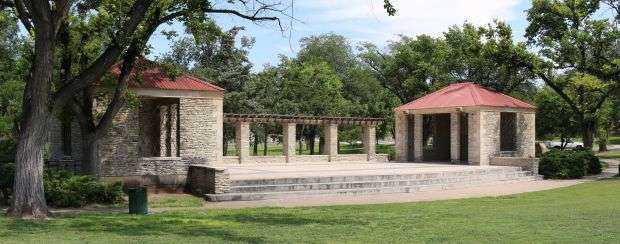 BOYS OF SAM HOUSTON JUNIOR HIGH SCHOOL WORLD WAR II MEMORIAL BANDSTAND