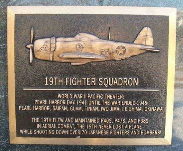 19TH FIGHTER SQUADRON WAR MEMORIAL PLAQUE