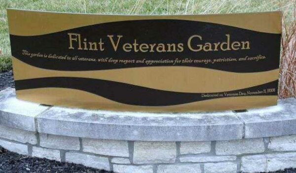 FLINT VETERANS GARDEN MEMORIAL PLAQUE