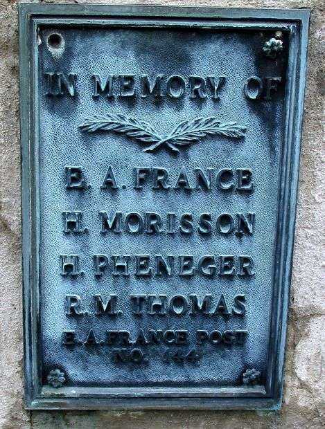 E.A. FRANCE POST NO. 144 HONOR ROLL MEMORIAL PLAQUE