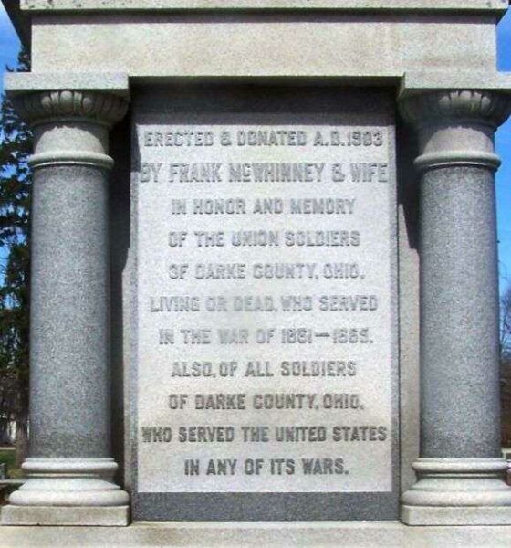 DARKE COUNTY CIVIL WAR AND ALL WARS MEMORIAL STONE A