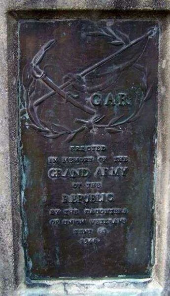 GRAND ARMY OF THE REPUBLIC MEMORIAL DRINKING FOUNTAIN PLAQUE