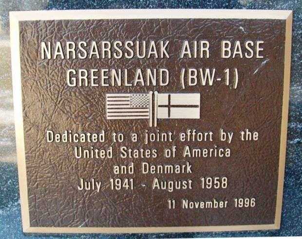NARSARSSUAK AIR BASE GREENLAND (BW-1) MEMORIAL PLAQUE