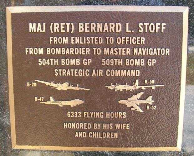 MAJ (RET) BERNARD L. STOFF MEMORIAL PLAQUE