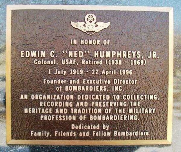 EDWIN C. “NED” HUMPHREYS, JR. WAR MEMORIAL PLAQUE