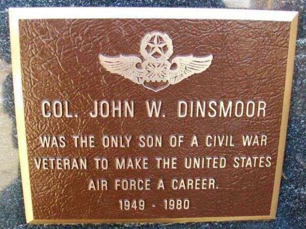 COL. JOHN W. DINSMOOR WAR MEMORIAL PLAQUE