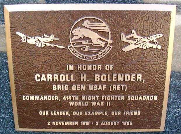 CARROLL H. BOLENDER WAR MEMORIAL PLAQUE