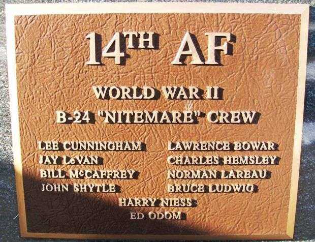 14TH AF WAR MEMORIAL PLAQUE