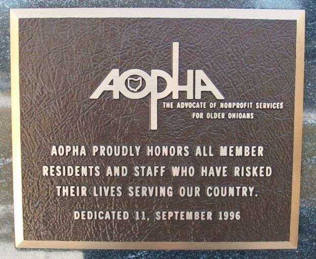 AOPHA VETERANS MEMORIAL PLAQUE