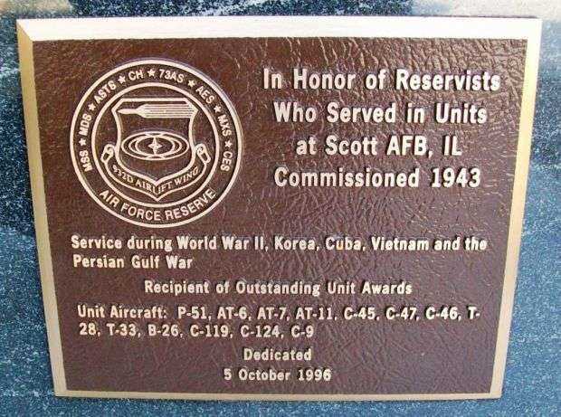 932ND AIRLIFT WING, WING AIR FORCE RESERVE WAR MEMORIAL PLAQUE