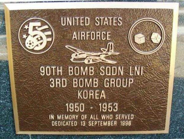 90TH BOMB SQDN LNI WAR MEMORIAL PLAQUE