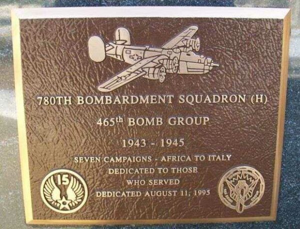 780TH BOMBARDMENT SQUADRON (H) WAR MEMORIAL PLAQUE
