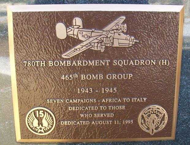 780TH BOMBARDMENT SQUADRON (H) WAR MEMORIAL PLAQUE