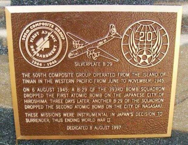 509TH COMPOSITE GROUP WAR MEMORIAL PLAQUE