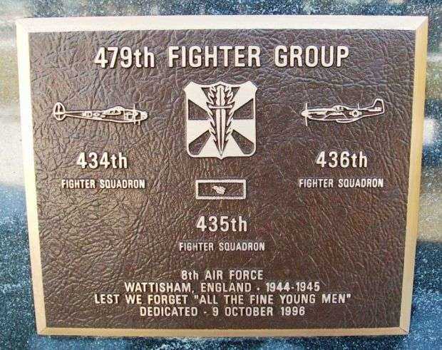 479TH FIGHTER GROUP WAR MEMORIAL PLAQUE