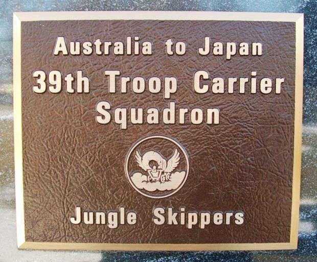 39TH TROOP CARRIER SQUADRON WAR MEMORIAL PLAQUE