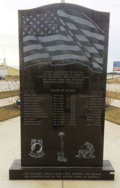 ARLINGTON VETERANS MEMORIAL BACK