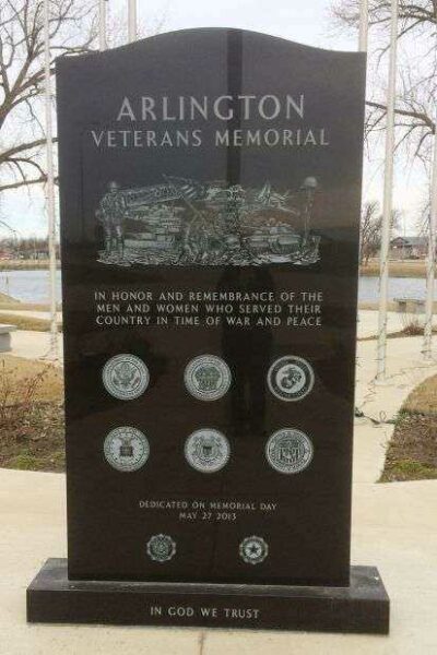 ARLINGTON VETERANS MEMORIAL FRONT