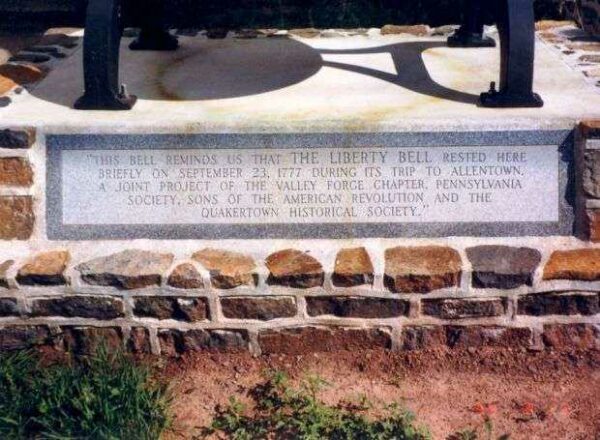 QUAKERTOWN LIBERTY BELL REPLICA MEMORIAL DEDICATION STONE