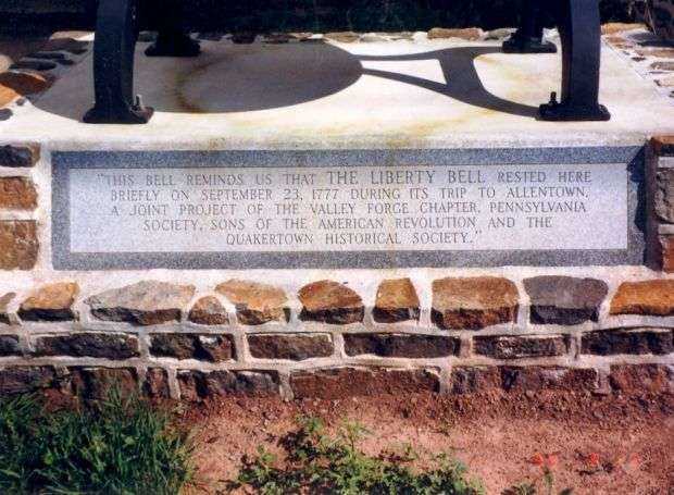 QUAKERTOWN LIBERTY BELL REPLICA MEMORIAL DEDICATION STONE