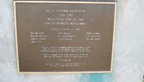 GLENFIELD WAR VETERANS MEMORIAL PLAQUE D