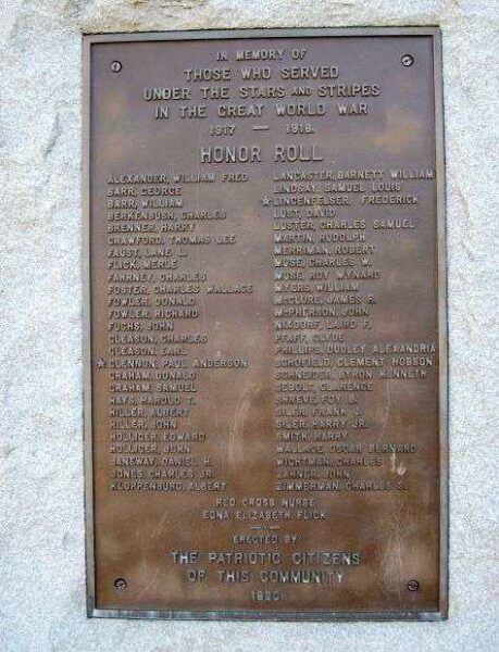 GLENFIELD WAR VETERANS MEMORIAL PLAQUE A