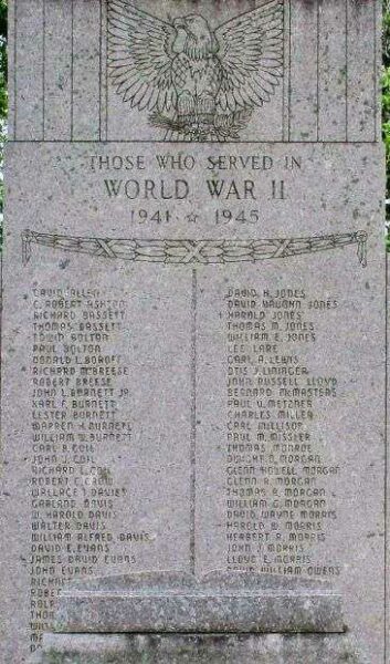 VENEDOCIA WAR VETERANS MEMORIAL HONOR ROLL STONE C