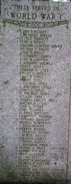 VENEDOCIA WAR VETERANS MEMORIAL HONOR ROLL STONE B