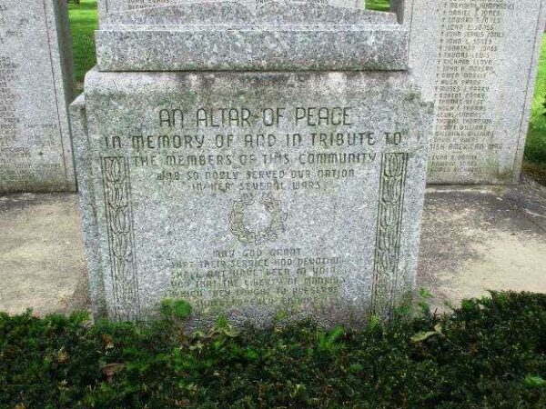 VENEDOCIA WAR VETERANS MEMORIAL DEDICATION STONE