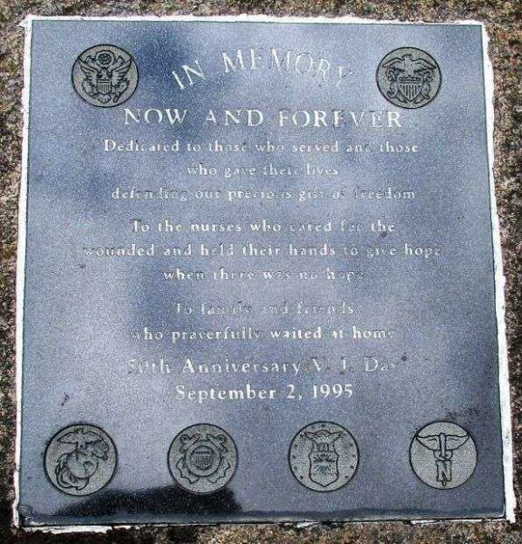 JEROME TOWNSHIP CEMETERY V.J. DAY 50TH ANNIVERSARY MEMORIAL PLAQUE