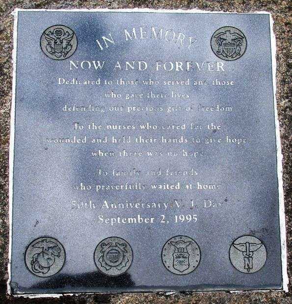 JEROME TOWNSHIP CEMETERY V.J. DAY 50TH ANNIVERSARY MEMORIAL PLAQUE