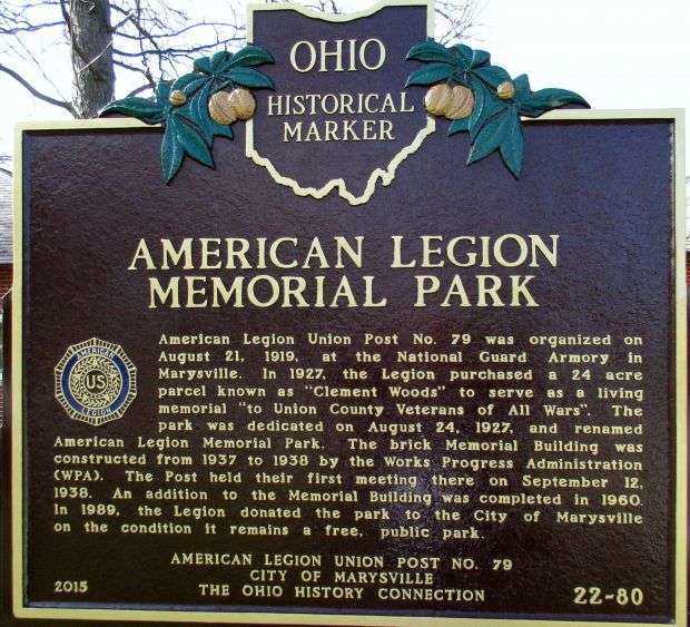 AMERICAN LEGION MEMORIAL PARK MARKER