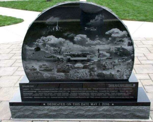 FORT LORAMIE VETERANS MONUMENT BACK